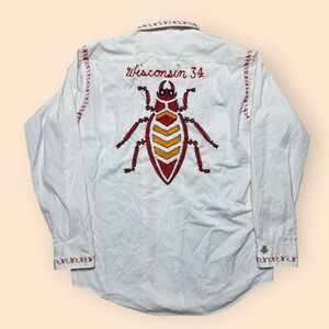 Vintage 1950s Military Order Of The Cootie Shirt Wisconsin 34 Medium White 50s